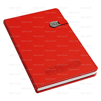 Resmin büyük halini görmek için tıklayınız Defter Çeşitleri | Termo Deri Metal Patlı Radüslü Defter | 18-173 Kırmızı