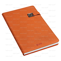 Resmin büyük halini görmek için tıklayınız Defter Çeşitleri | Termo Deri Metal Patlı Radüslü Defter | 18-175 Turuncu