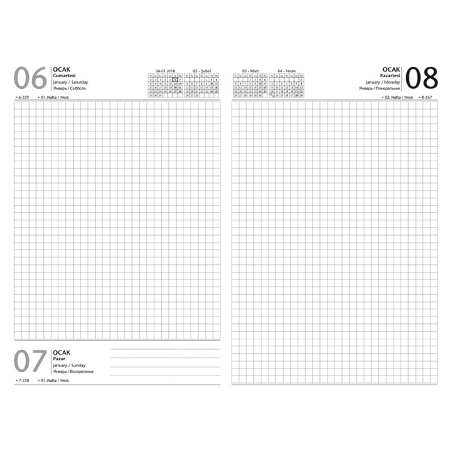 Ajanda İç Görselleri | 20x28-17x24-15x21-13x21 Defter |  20x28-17x24-15x21-13x21 Defter